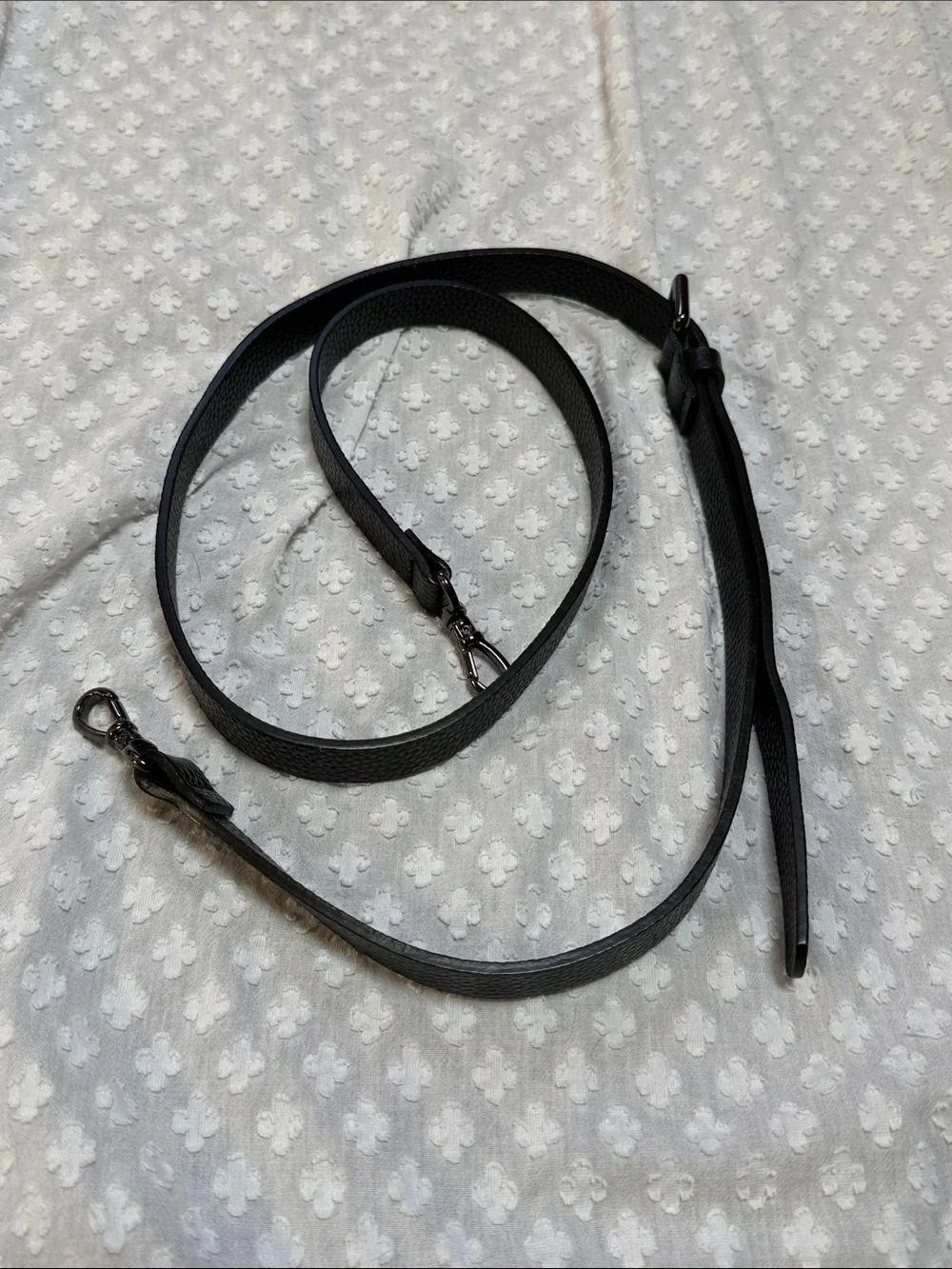 Bandolier Black Pebbled Leather Crossbody Strap